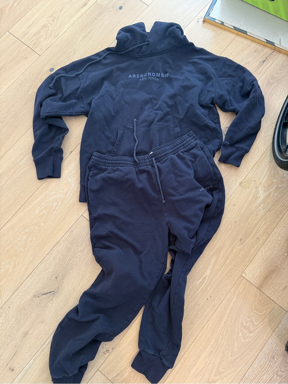 Abercrombie & Fitch Navy Blue Kids Hoodie and Sweatpant Pajama Set